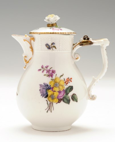 Lot 173 - Meissen milk jug and cover, of baluster shape...