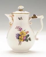 Lot 173 - Meissen milk jug and cover, of baluster shape...