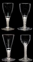Lot 192 - Wine glass, with fluted ovoid bowl, double...