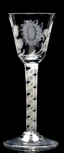 Lot 203 - Wine glass, of possible Jacobite significance,...