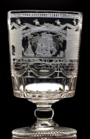 Lot 207 - 'Sunderland Bridge' glass goblet, engraved...
