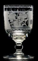Lot 210 - 'Sunderland Bridge' glass goblet, engraved...