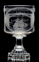 Lot 212 - 'Sunderland Bridge' glass rummer, engraved and...