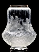 Lot 222 - ''Rock Crystal'' style engraved glass vase,...