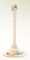 Lot 224 - Opaque-white glass taper stick, enamel painted...