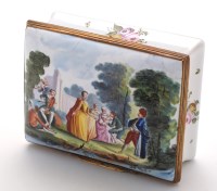 Lot 227 - English enamel snuff box, lid painted with...