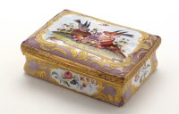 Lot 244 - English enamel snuff box, of rectangular form,...