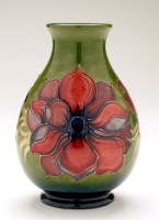 Lot 261 - Moorcroft Anemone vase, pear-shaped with green...