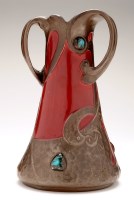 Lot 262 - Bretby Art Nouveau red ground vase, with faux...