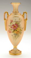 Lot 269 - Royal Worcester blush ivory vase, of...