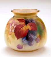 Lot 273 - Small Royal Worcester pot vase, by Kitty Blake,...