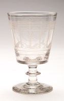 Lot 290 - Glass 'Railway' goblet, engraved and inscribed...