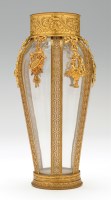 Lot 435 - Gilt metal mounted tapering glass vase, mounts...