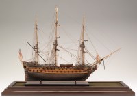 Lot 449 - Brass cased model of HMS Bellona, a third-rate...