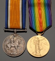 Lot 464 - A pair of First World War medals, awarded to...