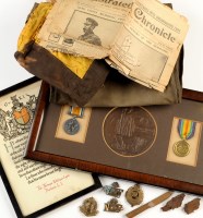 Lot 469 - First World War medals, plaque and ephemera...