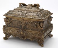 Lot 480 - A 19th Century bronze casket, decorated...