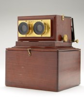 Lot 488 - A late 19th Century mahogany stereoscope...