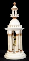 Lot 502 - An alabaster model of a folly, with six turned...