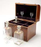 Lot 520 - A 19th Century mahogany decanter box, barrel...