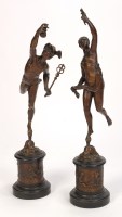 Lot 526 - After Jean de Bologne: a pair of patinated...