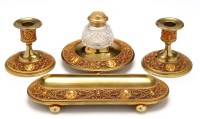 Lot 535 - An impressive Victorian giltmetal four-piece...