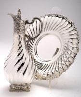 Lot 573 - An Elizabeth II claret jug and dish, by D-S...