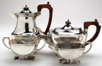 Lot 583 - An Edward VIII four-piece tea service, by I.S....