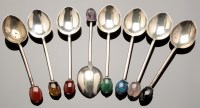 Lot 584 - Eight George V coffee spoons, by Liberty & Co.,...