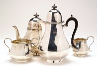 Lot 601 - A George VI four-piece tea service, by E.S. &...