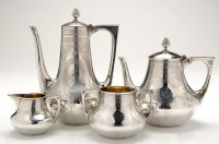 Lot 629 - A Victorian four-piece tea and coffee service,...