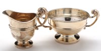 Lot 656 - An Edwardian sugar bowl and matching cream jug,...