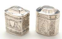 Lot 681 - Two Dutch silver boxes, 19th Century, one of...