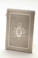 Lot 682 - A Victorian engine turned silver card case, by...