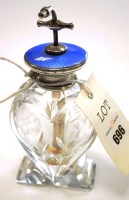 Lot 696 - A cut glass atomiser with sterling silver and...