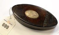 Lot 699 - A George III oval leather snuff box, the...