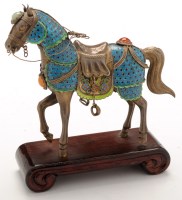 Lot 714 - A silver and enamel model of a Chinese...