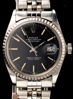 Lot 741 - Rolex, Oyster Perpetual Datejust: a steel...