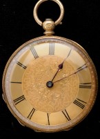 Lot 781 - A 19th Century 18k. pocket watch, with matted...