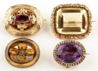 Lot 804 - Four 19th Century brooches, to include: a...