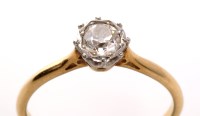 Lot 834 - A single stone diamond ring, the old cut...