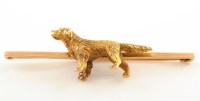 Lot 837 - A yellow metal dog pattern bar brooch, the...