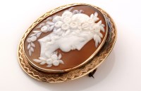 Lot 897 - A 19th Century carved shell cameo brooch, the...