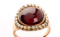 Lot 914 - An 18th Century red stone and pearl cluster...