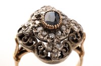 Lot 921 - A sapphire and diamond ring, of Gothic design,...