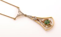 Lot 990 - An Edwardian peridot, seed pearl and diamond...