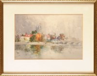 Lot 1081 - George Edward Horton (1859-1950) A RIVER SCENE...