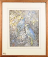 Lot 1143 - Grace Wheatley (1888-1970) BLUE PARROTS signed...