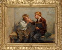 Lot 1156 - Ralph Hedley, RBA (1848-1913) TWO SCHOOLBOYS...