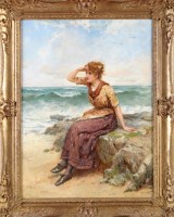 Lot 1165 - William Oliver (1823-1901) ''ON THE BEACH'' -...